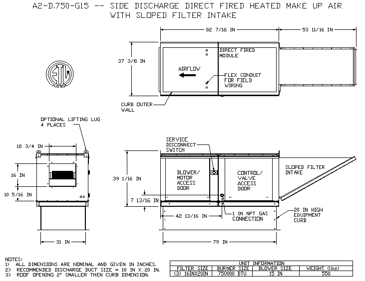 A2-D.750-20D Submittal Drawing